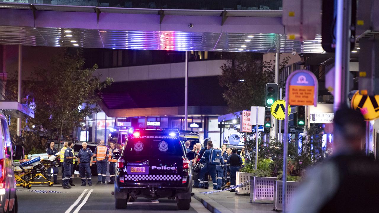 Police swarmed the shopping complex on Saturday. Picture: NCA NewsWire / Monique Harmer