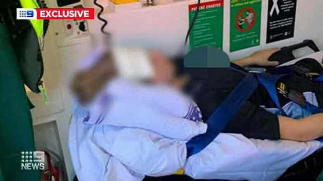 The victim required hospital treatment for her injuries. Picture: 9 News