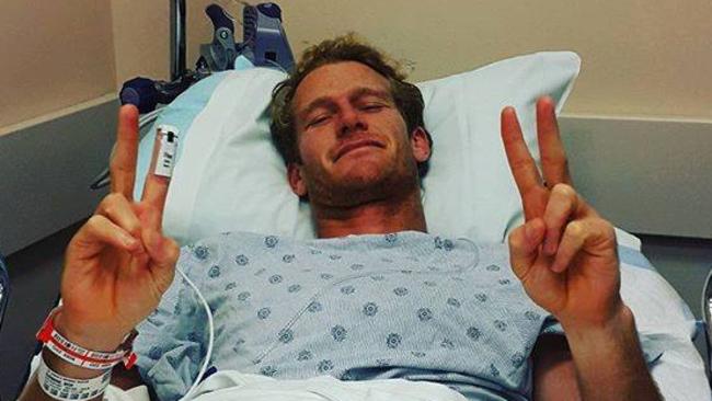 Gold Coast surfer Bede Durbidge is about to go under the knife to place two metal plates in his pelvis. Picture: Bede Durbidge/Facebook.