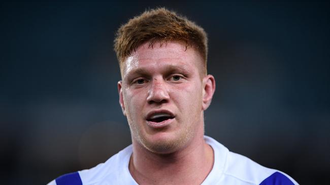 Dylan Napa of the Bulldogs looks on during the Round 22 NRL match between the South Sydney Rabbitohs and the Canterbury Bulldogs at ANZ Stadium in Sydney, Saturday, August 17, 2019. (AAP Image/Dan Himbrechts) NO ARCHIVING, EDITORIAL USE ONLY