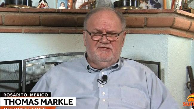 Thomas Markle interviewed Sunrise on Seven. Picture: Seven