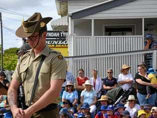 LEST WE FORGET: A member of the 2nd Combat Engineers Regiment at Gayndah's Anzac Day 2019 ceremony. Picture: Alex Treacy