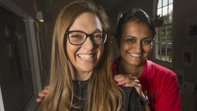 Ms Carbonari with colleague Nalini Prasad. Picture: Rob Leeson.