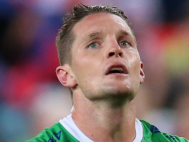 SYDNEY, AUSTRALIA - OCTOBER 06: Jarrod Croker of the Raiders looks dejected during the 2019 NRL Grand Final match between the Canberra Raiders and the Sydney Roosters at ANZ Stadium on October 06, 2019 in Sydney, Australia. (Photo by Jason McCawley/Getty Images)