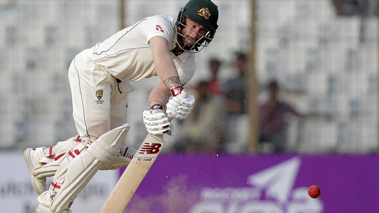 Australia's Matthew Wade plays a shot during the third day of their second test cricket match against Bangladesh in Chittagong, Bangladesh, Wednesday, Sept. 6, 2017. (AP Photo/A.M. Ahad). Picture: A.M. Ahad