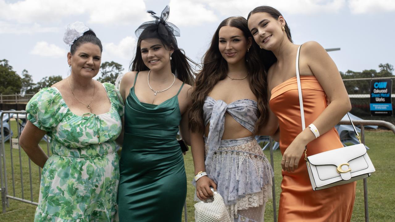 Nereda, Maddy, Ash-lee Clarke and Elle-May Keniar at the Bundaberg Catholic Schools Race Day.