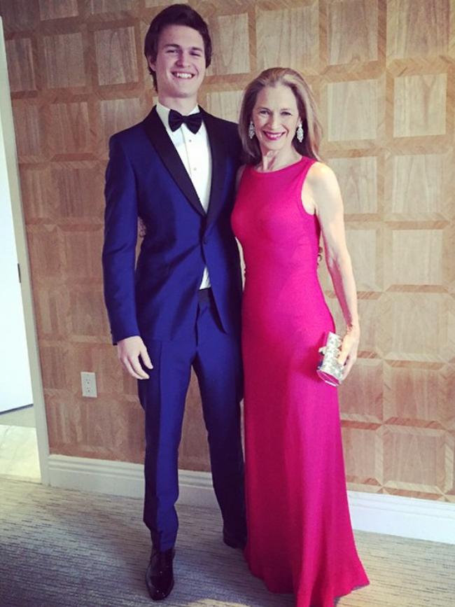 Ansel Elgort before the Oscars 2015 via Instagram, MY MOM IS MY DATE! So excited for the OSCARS!