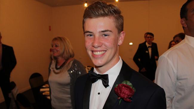 Tom Campbell looks smart at the St John's Formal in Roma on Friday night.