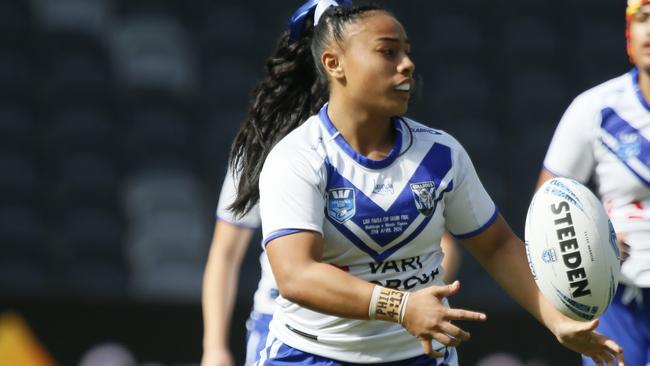 EvelynRobertsPicture: Warren Gannon Photography. NSWRL Junior Reps grand final, Lisa Fiaola Cup. Canterbury Bulldogs vs Wests Tigers at CommBank Stadium, 27 April 2024.