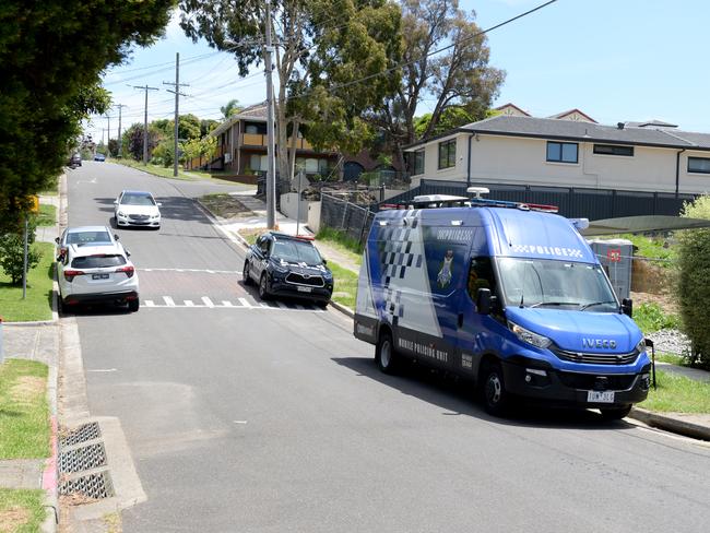 Police investigating in Doncaster after the death of Ash Gordon. Picture: Andrew Henshaw