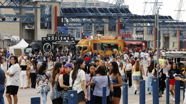 Food trucks and bars stayed open after the Coldplay concerts at Sydney Olympic Park. Picture: Jonathan Ng