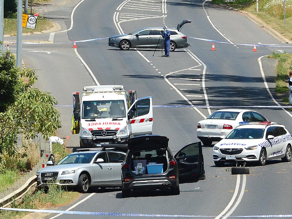 The scene at Drouin where police shot Ben Madex. Picture: Nicki Connolly