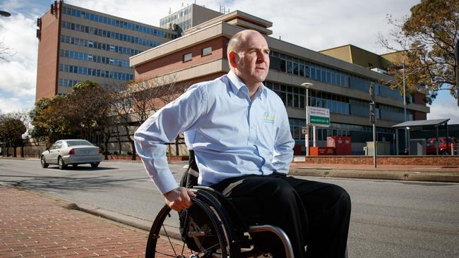 Spinal cord injury sufferer Graham O'Neil at the Queen Elizabeth Hospital.