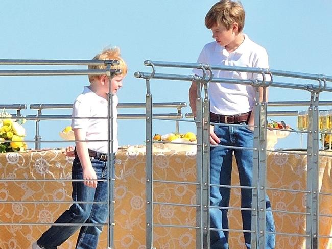 Prince Harry and Prince William in Canada in 1991.