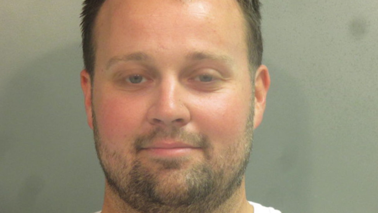 Josh Duggar poses for a booking photo after his arrest April 29, 2021 in Fayetteville, Arkansas. Picture: Washington County Sheriff’s Office via Getty Images