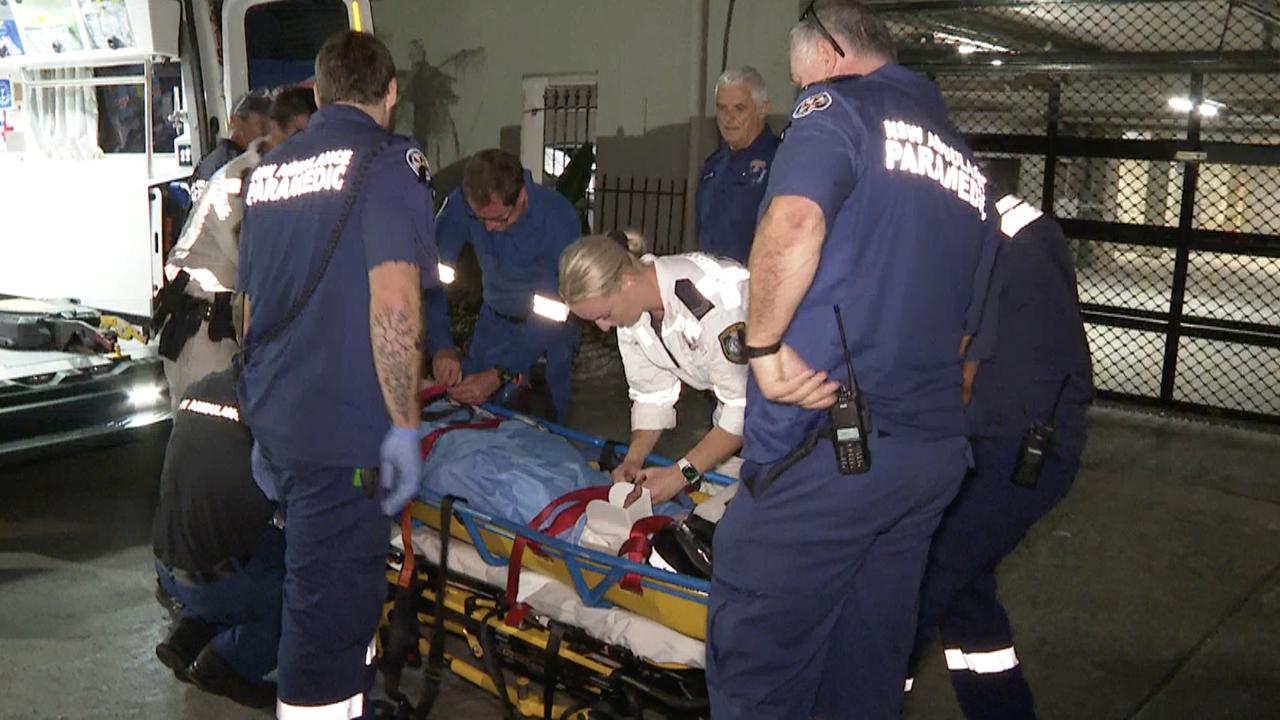 Paramedics working on Ms O’Neill before rushing her to hospital, where she remains in a stable condition. Picture: TNV.