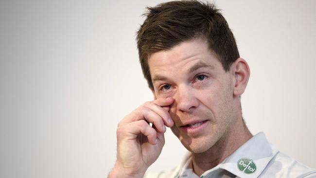 Tim Paine resigned as Test captain in November following revelations of the sexting incident with Ms Ferguson Picture: Chris Kidd