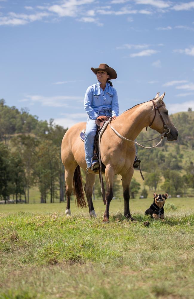 Cattle breeder Maree Duncombe on her Queensland station. Picture: David Kelly