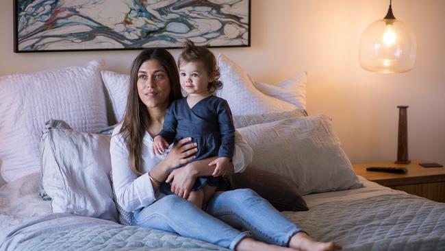 Bianca Ludowyke and one-year-old baby Isla, who were infected with Buruli ulcers. Picture: Paul Jeffers