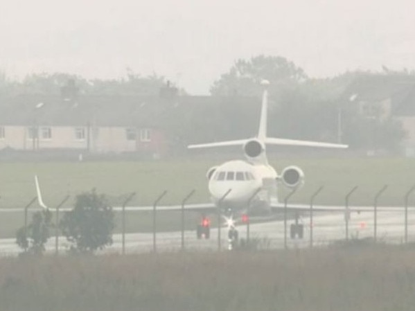 A plane carrying members of the royal family arrives in Scotland. Picture: Supplied