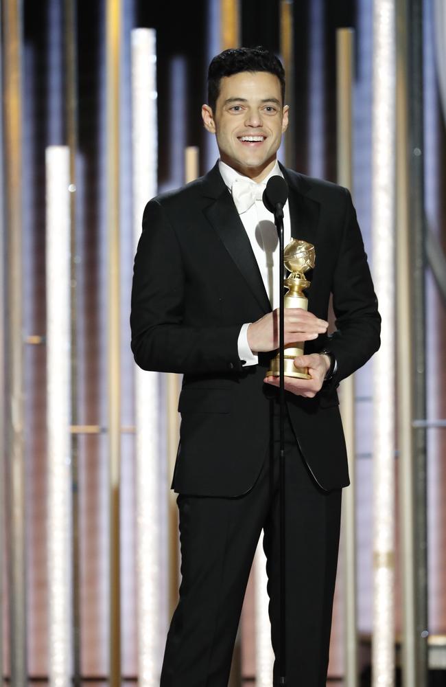 Rami Malek won for his role as Freddie Mercury in Bohemian Rhapsody. Picture: Getty Images 