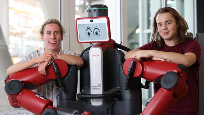 Flinders University engineering students Sebastian Reichelt and Christopher Radzikiewicz. Picture: Russell Millard.