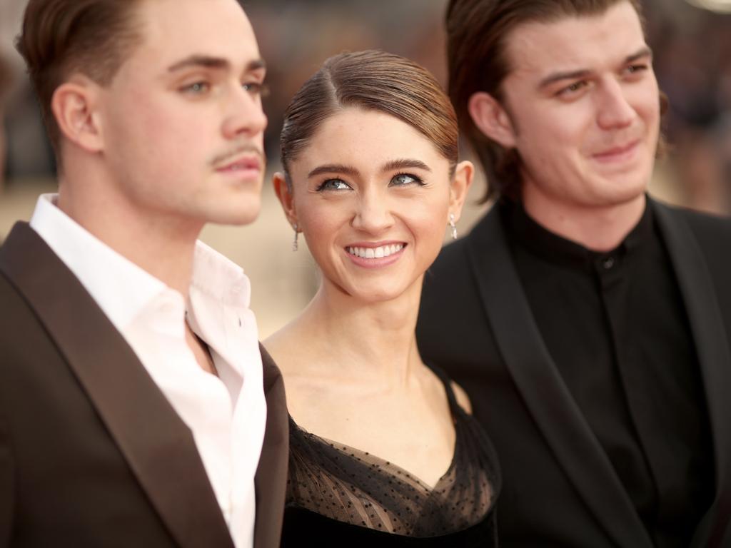 Dacre Montgomery, Natalia Dyer, and Joe Keery attend the 24th Annual Screen Actors Guild Awards at The Shrine Auditorium on January 21, 2018 in Los Angeles, California. Picture: Getty