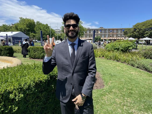 Devansh Kayath graduates with a Master of Management (accounting and finance) at the 2024 University of Melbourne graduations. Picture: Himangi Singh