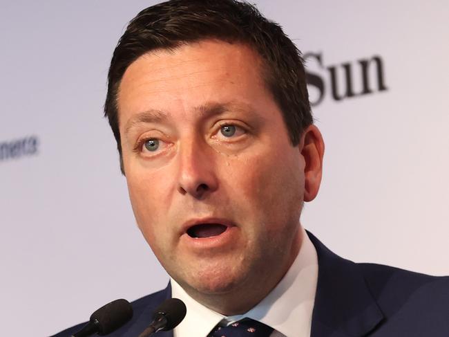 The Herald Sun and the Victorian Chamber of Commerce & Industry (VCCI) collaborated to stage a one-off special event to explore what the future of Victoria might look like as we look ahead to 2030. Leader of the Opposition Matthew Guy during his address.                Picture: David Caird