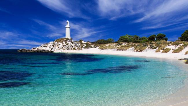 Take in the spectacular blue waters and white sand beaches of Pinky Beach on Rottnest Island