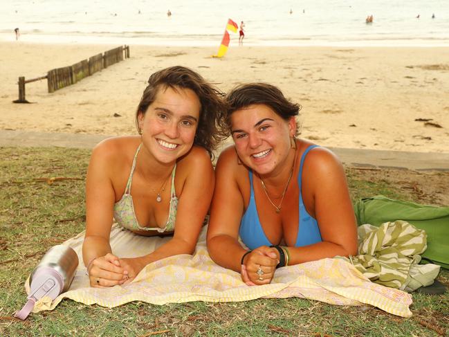 Kim van Engen and Juliana Voute from Netherlands enjoying Boxing Day 2024 at Cosy Corner Torquay Picture: Alison Wynd