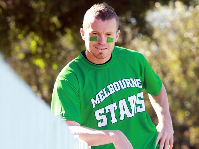 Cricketer Peter Siddle in his new Melbourne Stars players gear , at Allan Border Fields , Brisbane.