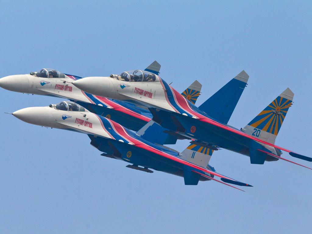 Su-27 jets of the Russian Airforce (Photo by Getty Images)