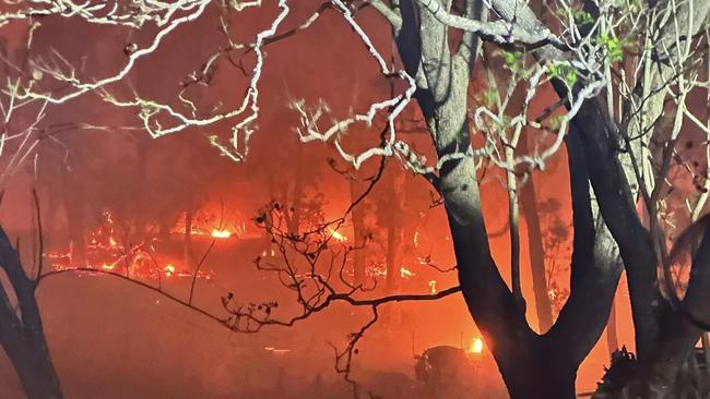 Tim Webster took this photo of the fire at Toorooka near Willarran around 8pm on Monday night.