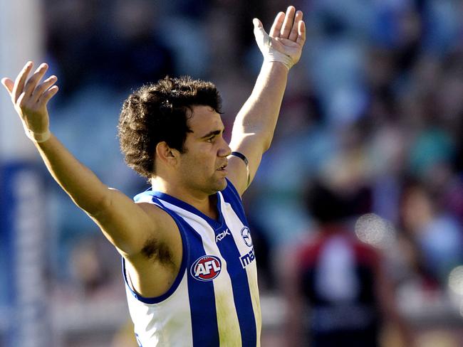 Lindsay Thomas kicked plenty of goals for North Melbourne. Picture: AAP Image/Martin Philbey