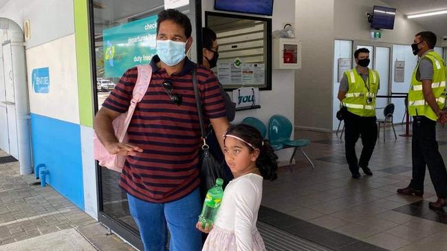 Nadesalingam Murugappan and daughter Kopika leave Christmas Island.