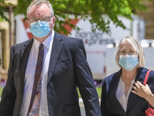 ADELAIDE, AUSTRALIA - NewsWire Photos DECEMBER 15 2021 Greg and Annabel Digance are seen arriving to Adelaide Magistrates Court. Picture: NCA NewsWire / Roy VanDerVegt