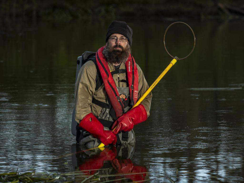 Freshwater Ecologist from Austral research and consulting, Dion Lervais. Picture: Doug Gimesy