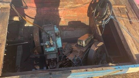 Inside the vessel in which the four suspected illegal fishermen arrived on a remote Territory beach. Picture: Australian Border Force