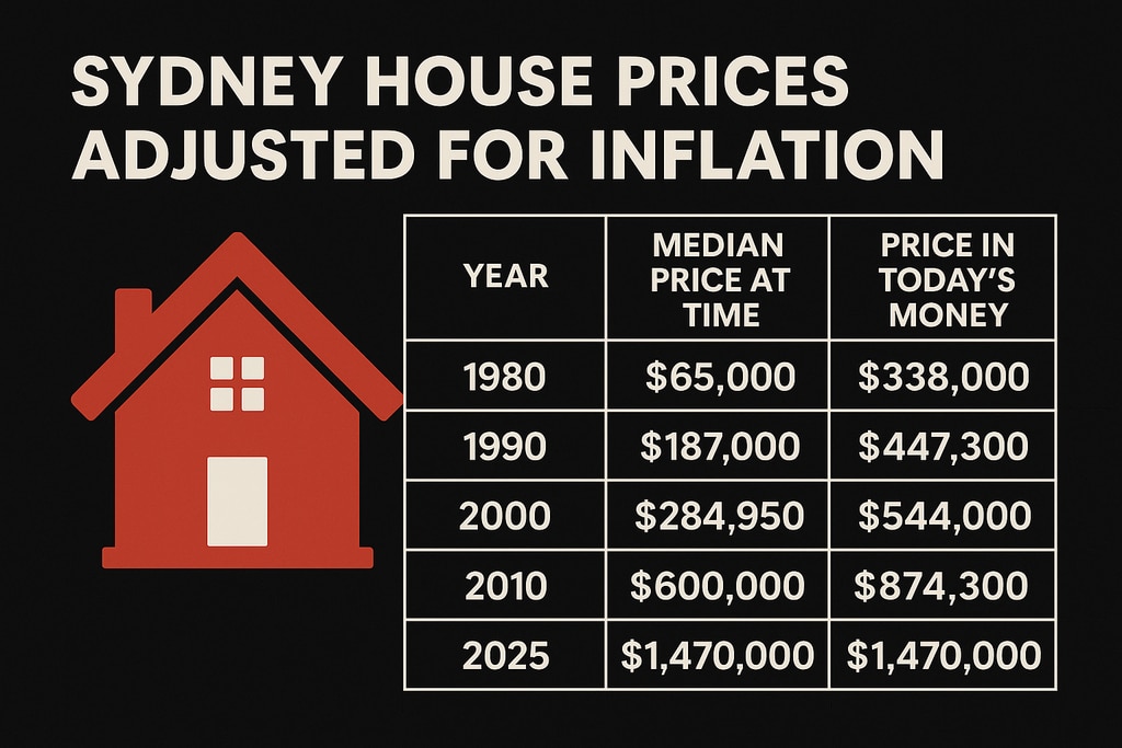 Home prices in each decade and what they cost in today's dollars. NSW real estate.