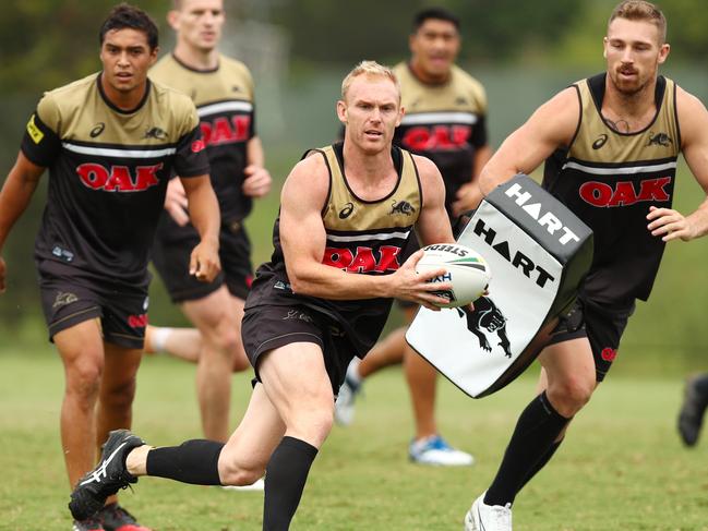 Peter Wallace during the Penrith Panthers training session at Penrith Panthers league academy , Penrith .Picture : Gregg Porteous