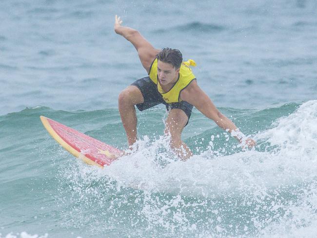 Early Saturday heats of The Burleigh Heads Boardriders Single Fin Festival. Picture: Glenn Campbell