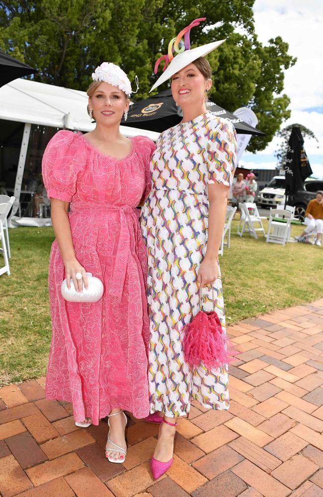 Katie Penfold and Neva Eisenmenger at Weetwood race day, Clifford Park. Picture: Patrick Woods.