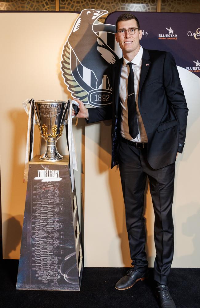 Mason Cox arrives for the Copeland Trophy. Picture: Aaron Francis