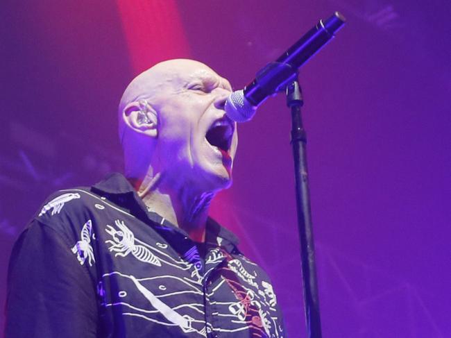 Midnight Oil perform at the Derwent Entertainment Centre. Picture: PATRICK GEE