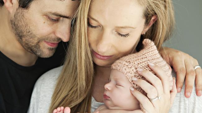 Rachael and Jonny Casella with daughter Mackenzie, who passed away at seven-months-old due to a rare genetic condition. Picture: Supplied