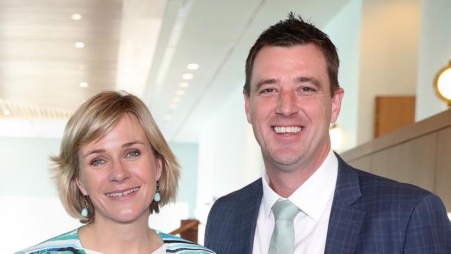 Federal member for Warringah Zali Steggall and Northern Beaches Mayor Michael Regan. Picture: Kym Smith