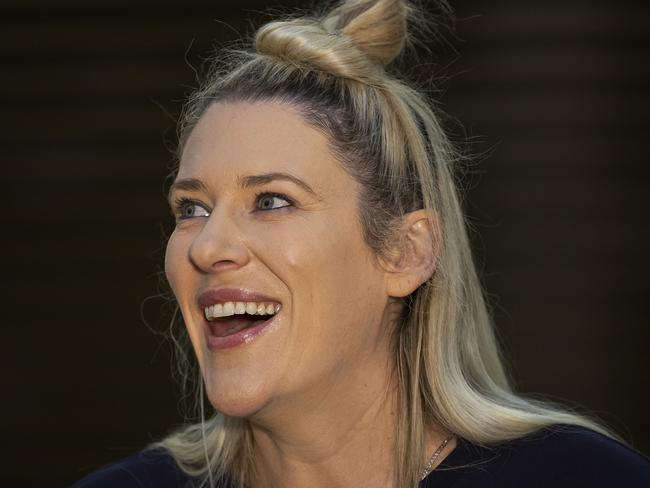 MELBOURNE, AUSTRALIA - AUGUST 10: Lauren Jackson speaks to the media during a media opportunity at State Basketball Centre on August 10, 2022 in Melbourne, Australia. (Photo by Daniel Pockett/Getty Images)