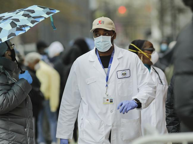 A medical worker in New York. Picture: AP