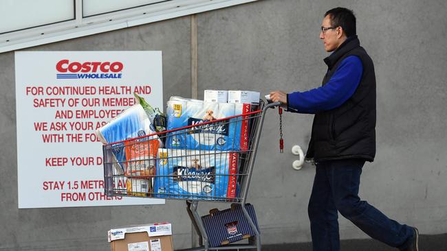 Limits imposed on some grocery items in Melbourne have been extended nationwide. Picture: William West / AFP.